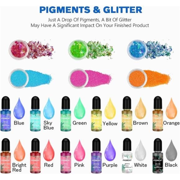 Resin Coaster Molds Silicone Kit Cutting Serving Board Mold with DIY Geode Tray - Picture 2 of 6